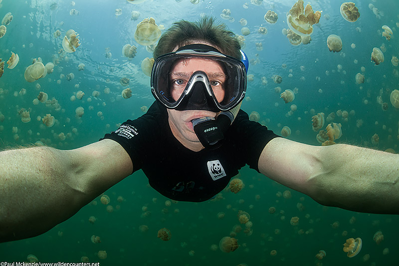 Selfie at 10m, Jellyfish Lake, Palau, Micronesia