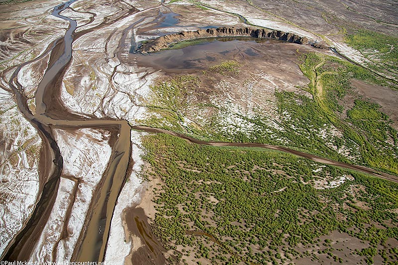 4. Aerial image of the Seguta River and ancient remains of a caldera, Seguta Valley, Kenya